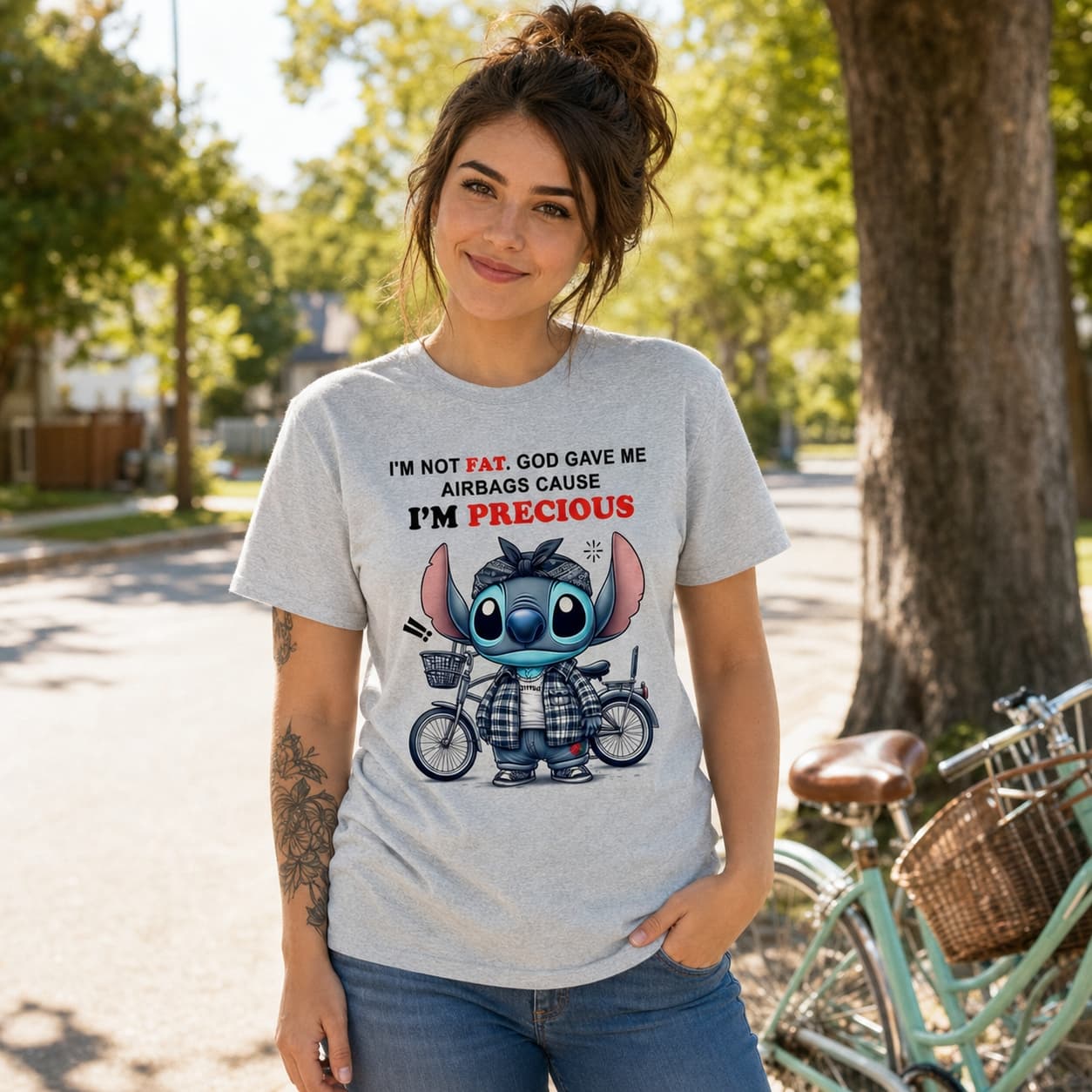 I’m Not Fat. God Gave Me Airbags Cause I’m Precious-3 Stitch Shirt
