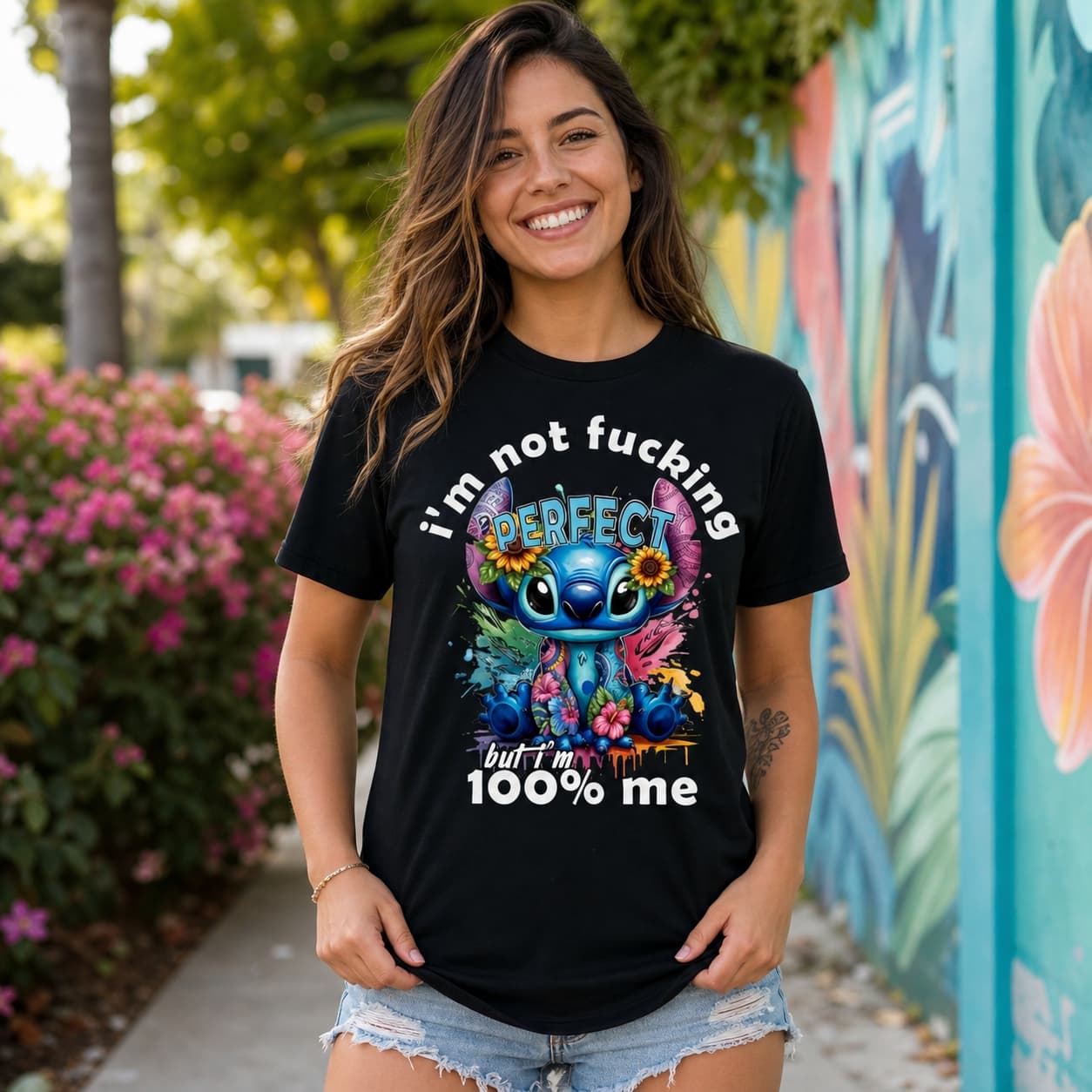 I’m Not Fucking Perfect But I’m 100% Me Stitch Shirt