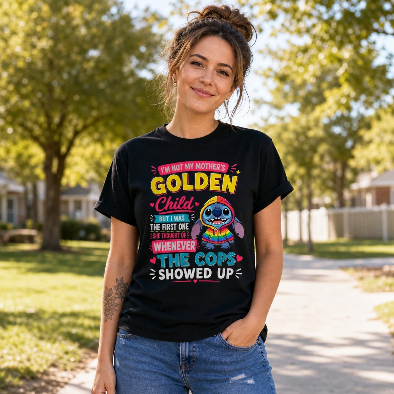 I’m Not My Mother’s Golden Child But I Was The First One She Thought Of Whenever The Cops Showed Up Stitch Shirt