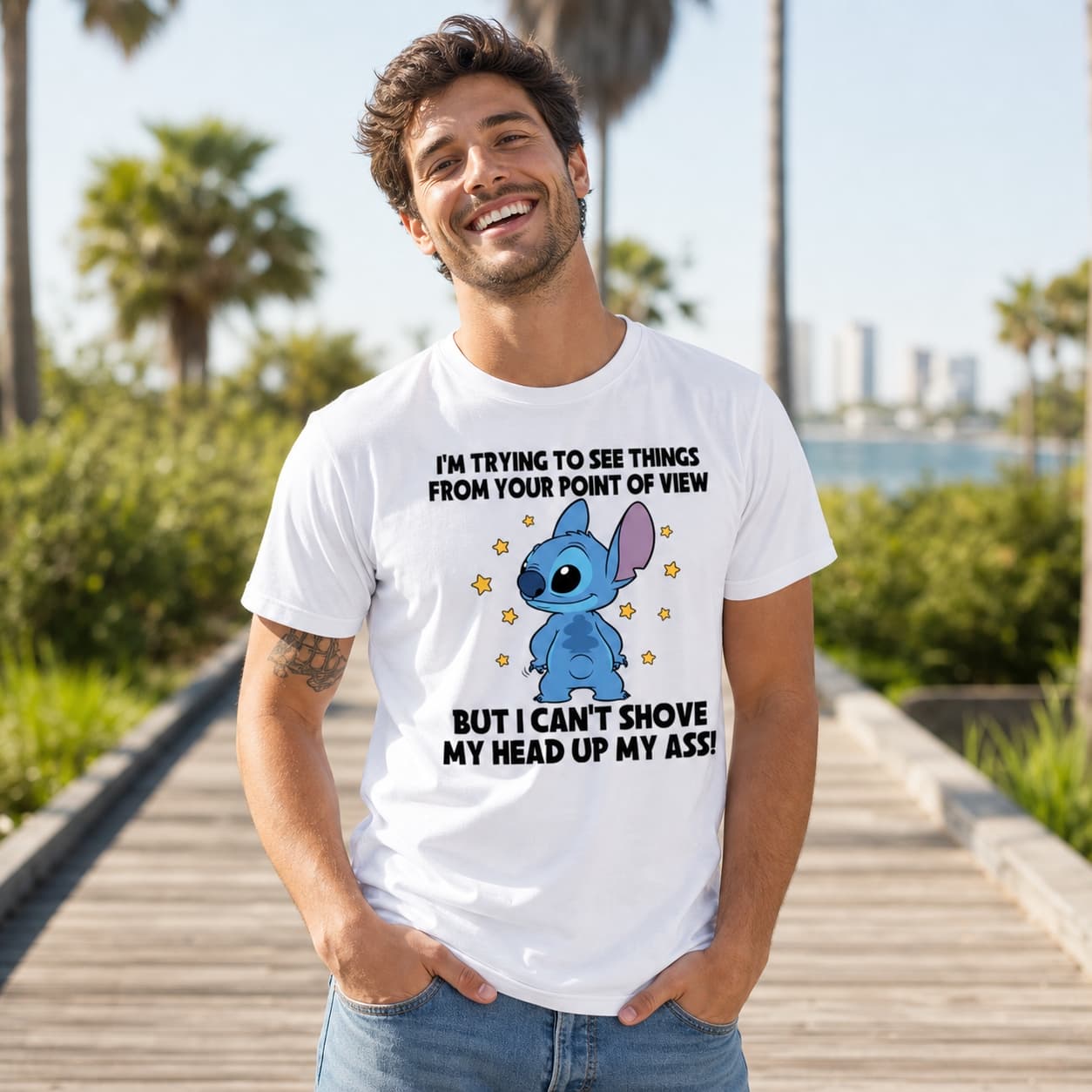 I’m Trying To See Things From Your Point Of View But I Can’t Shove My Head Up My Ass! Stitch Shirt