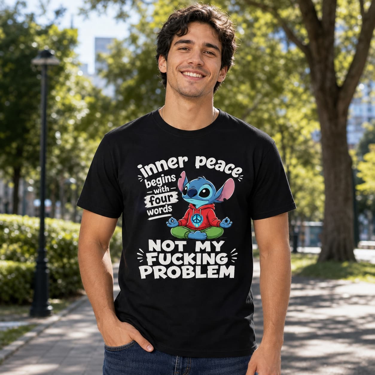 Inner Peace Begins With Four Words Not My Fucking Problem-10 Stitch Shirt