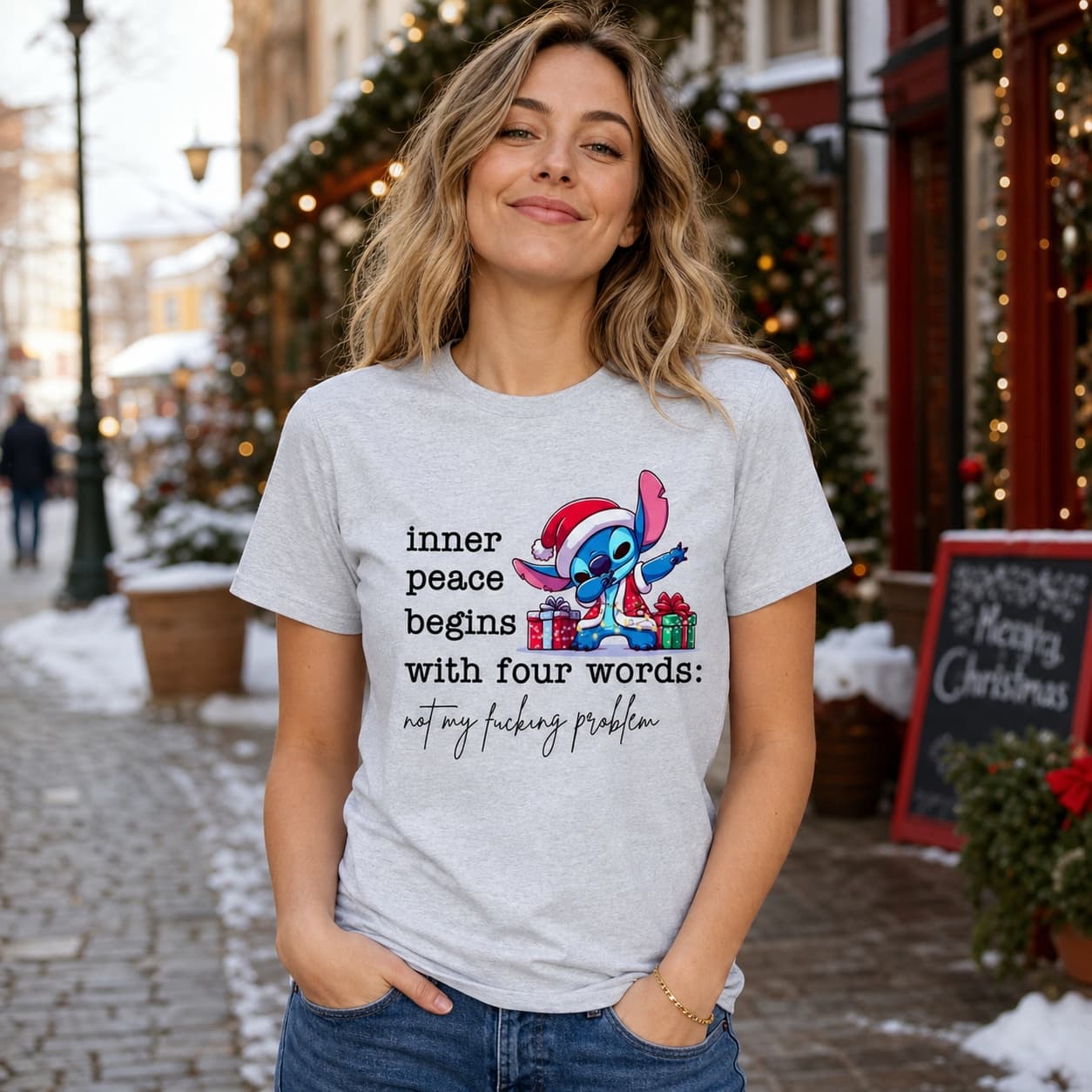 Inner Peace Begins With Four Words Not My Fucking Problem-2 Stitch Shirt