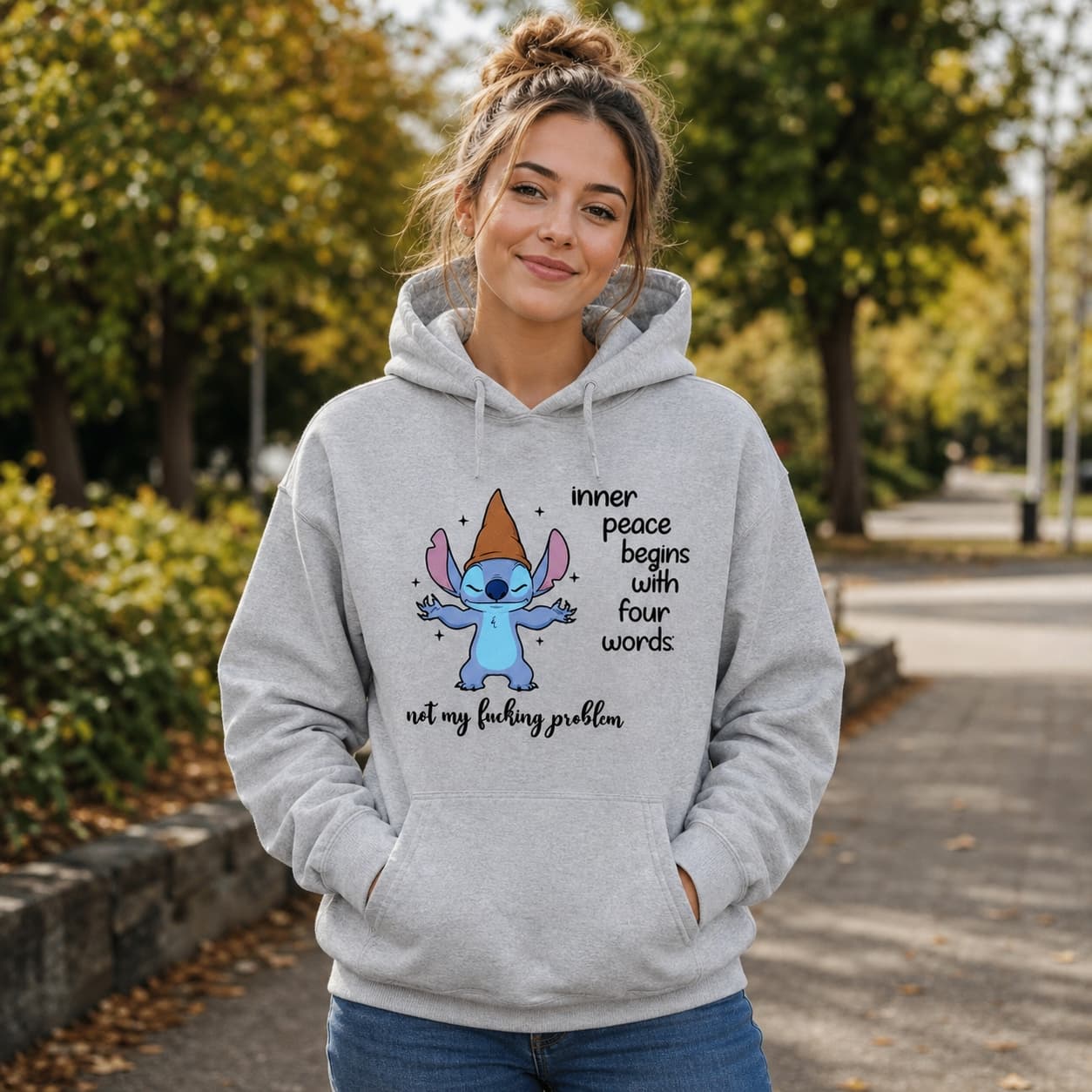 Inner Peace Begins With Four Words Not My Fucking Problem-3 Stitch Shirt