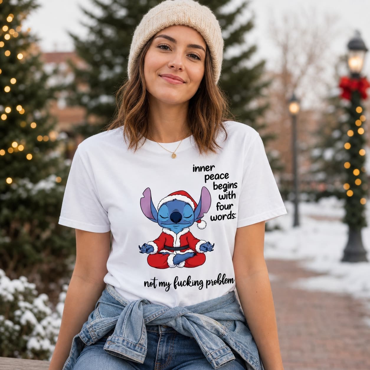 Inner Peace Begins With Four Words Not My Fucking Problem-6 Stitch Shirt