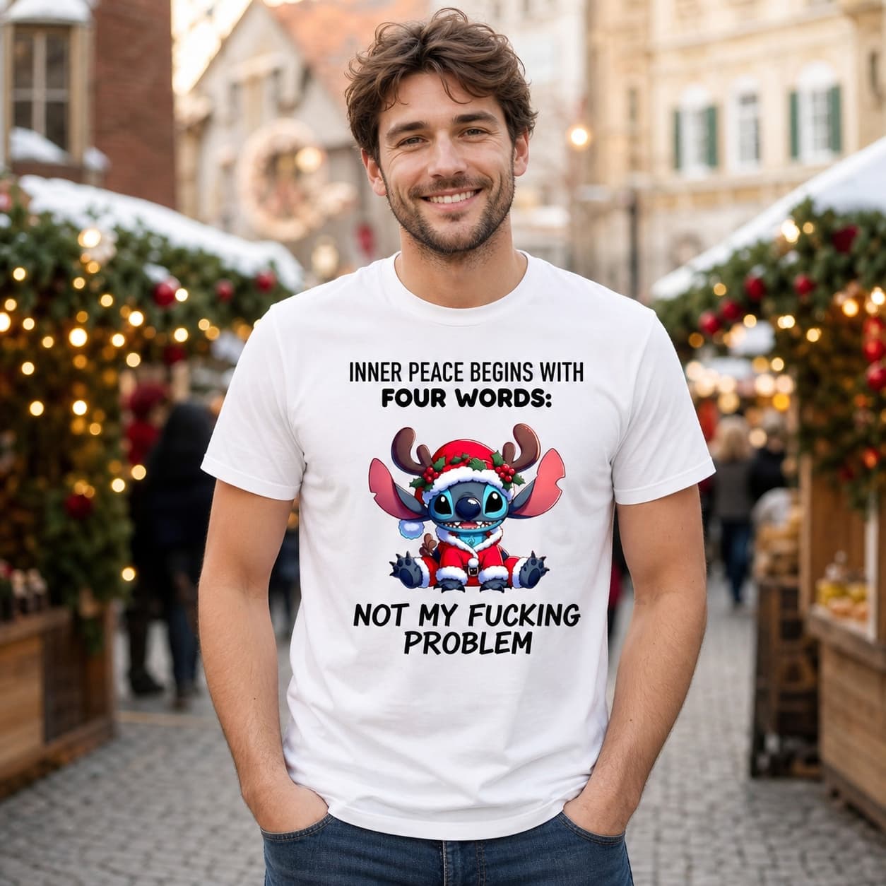 Inner Peace Begins With Four Words Not My Fucking Problem-7 Stitch Shirt