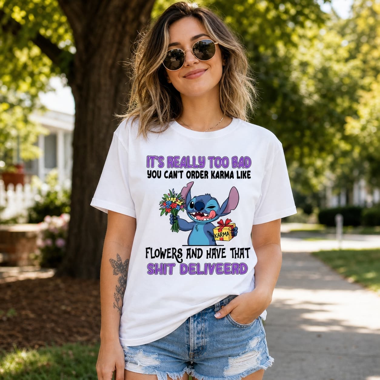 It’s Really Too Bad You Can’t Order Karma Like Flowers And Have That Shit Deliveerd Stitch Shirt