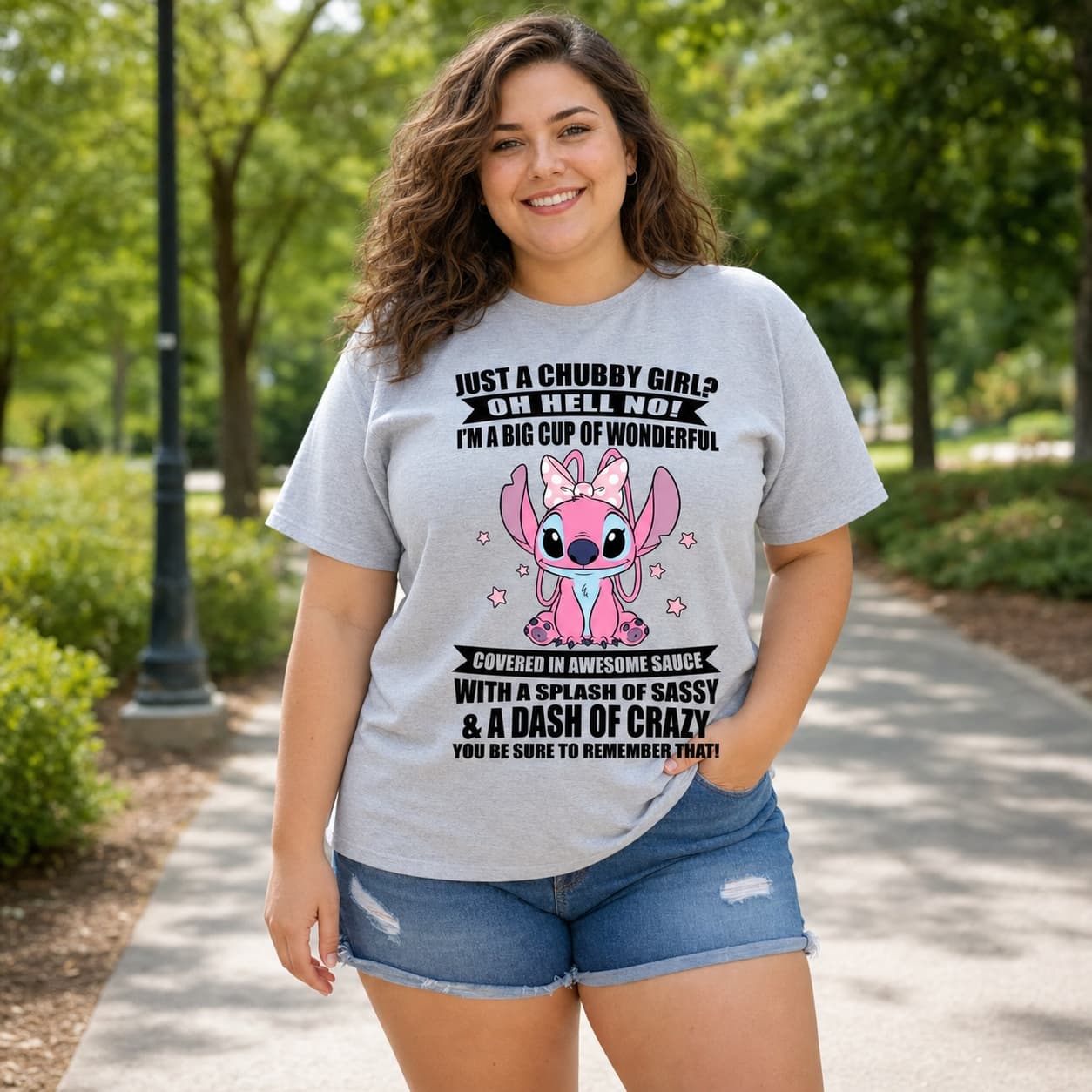 Just A Chubby Girl Stitch Shirt