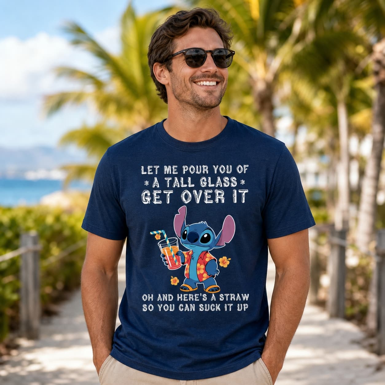 Let Me Pour You A Tall Glass Of Get Over It. Oh And Here’s A Straw So You Can Suck It Up-6 Stitch Shirt