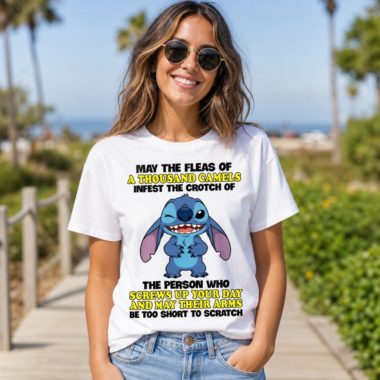May The Fleas Of A Thousand Camels Infest The Crotch Of The Person Who Screws Up Your Day And May Their Arms Be Too Short To Scratch Stitch Shirt