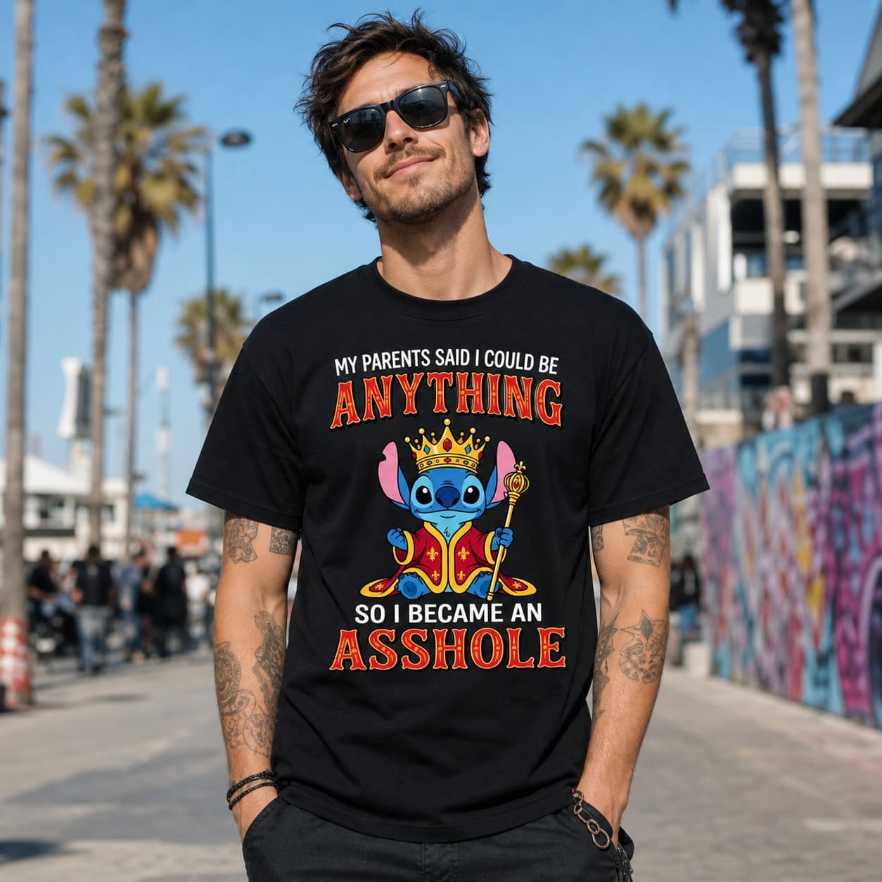 My Parents Said I Could Be Anything So I Became An Asshole-2 Stitch Shirt