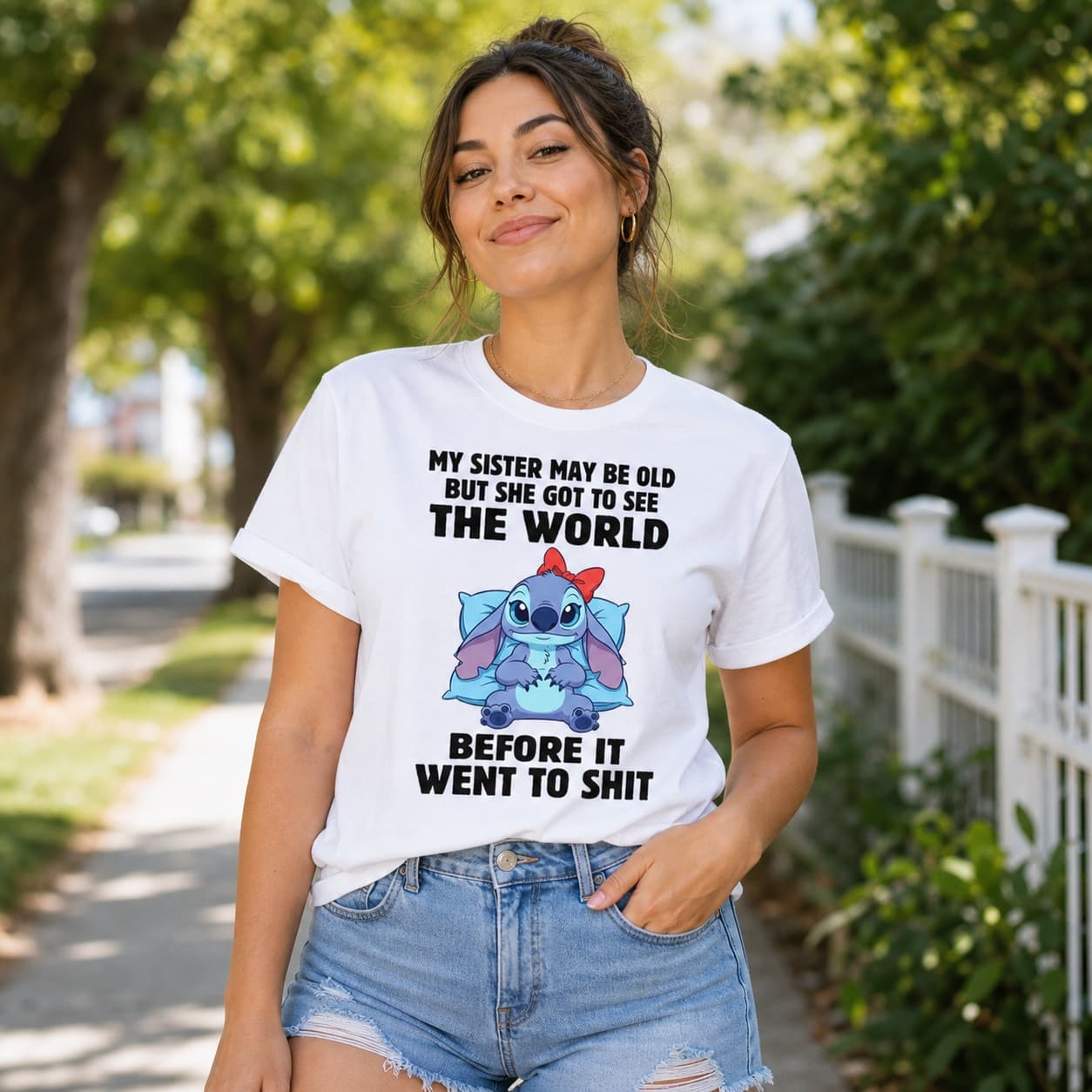 My Sister May Be Old But She Got To See The World Before It Went To Shit Stitch Shirt