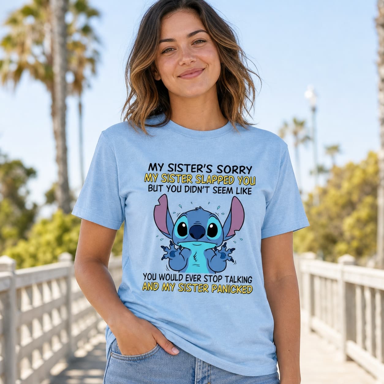 My Sister’s Sorry My Sister Slapped You Stitch Shirt