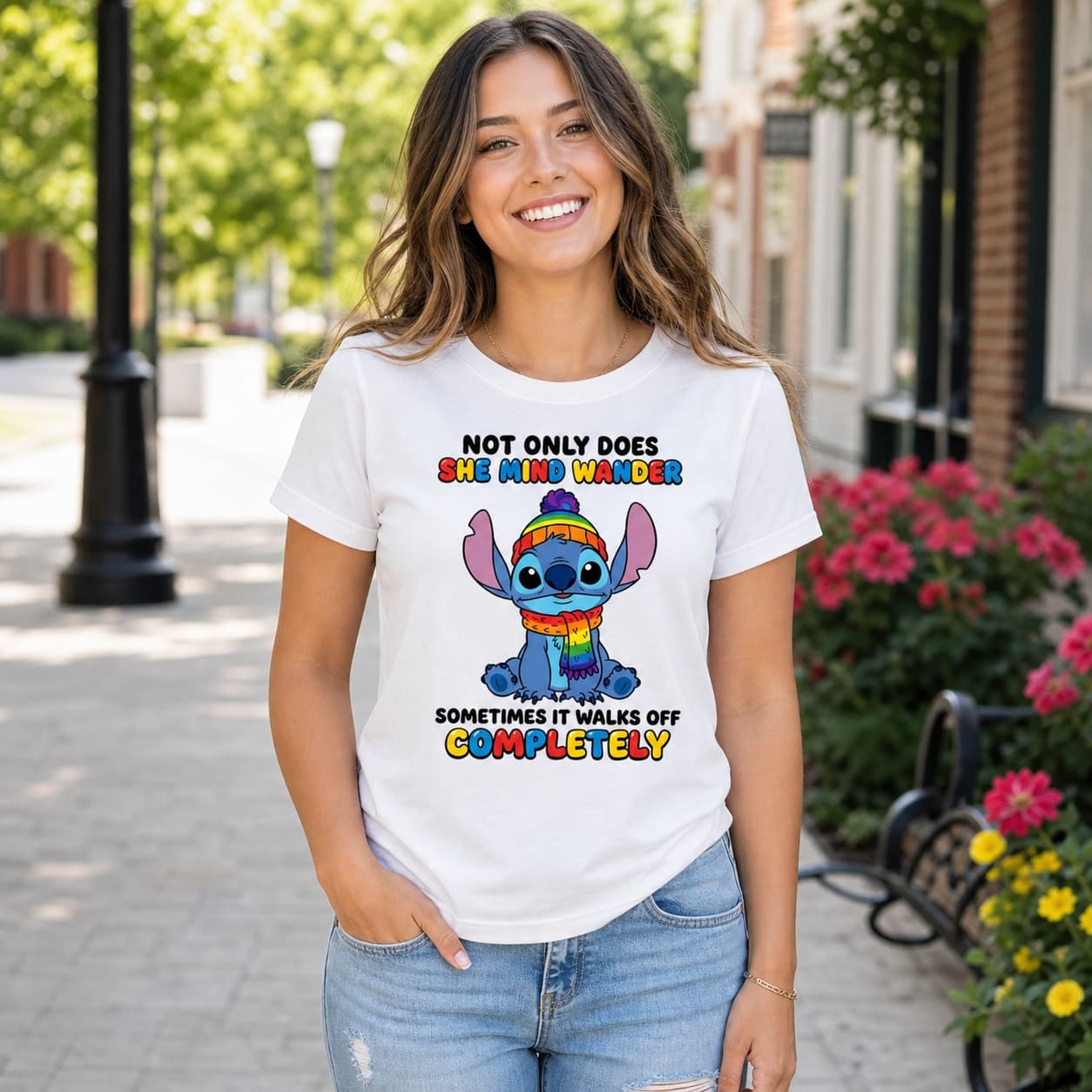 Not Only Does She Mind Wander Sometimes It Walks Off Completely Stitch Shirt