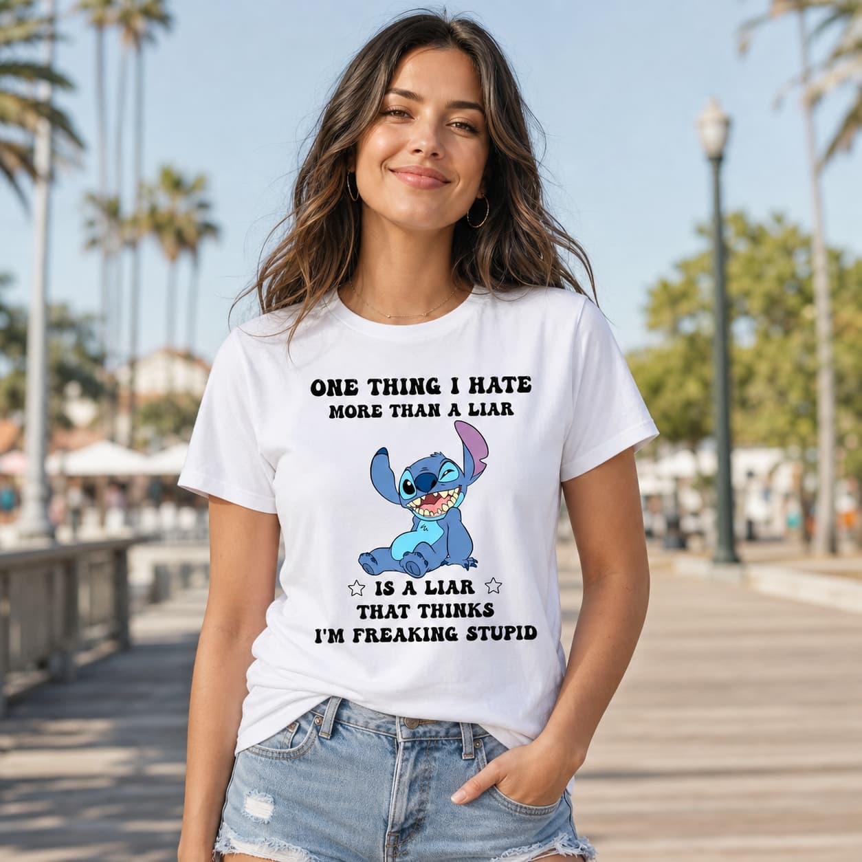 One Thing I Hate More Than Is A Liar That Thinks I’m Freaking Stupid Stitch Shirt