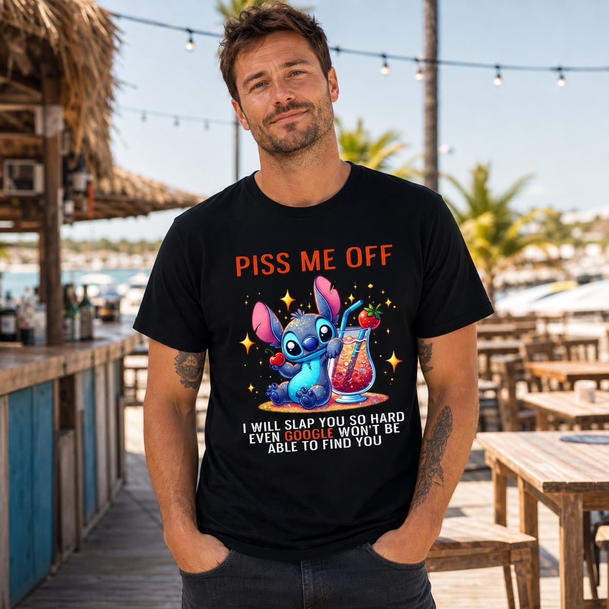 Piss Me Off I Will Slap You So Hard Even Google Won’t Be Able To Find You-5 Stitch Shirt