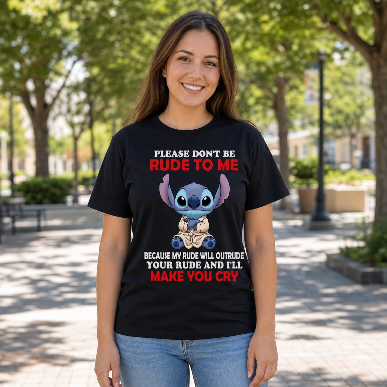 Please Don’t Be Rude To Me Because My Rude Will Outrude Your Rude And I’ll Make You Cry Stitch Shirt