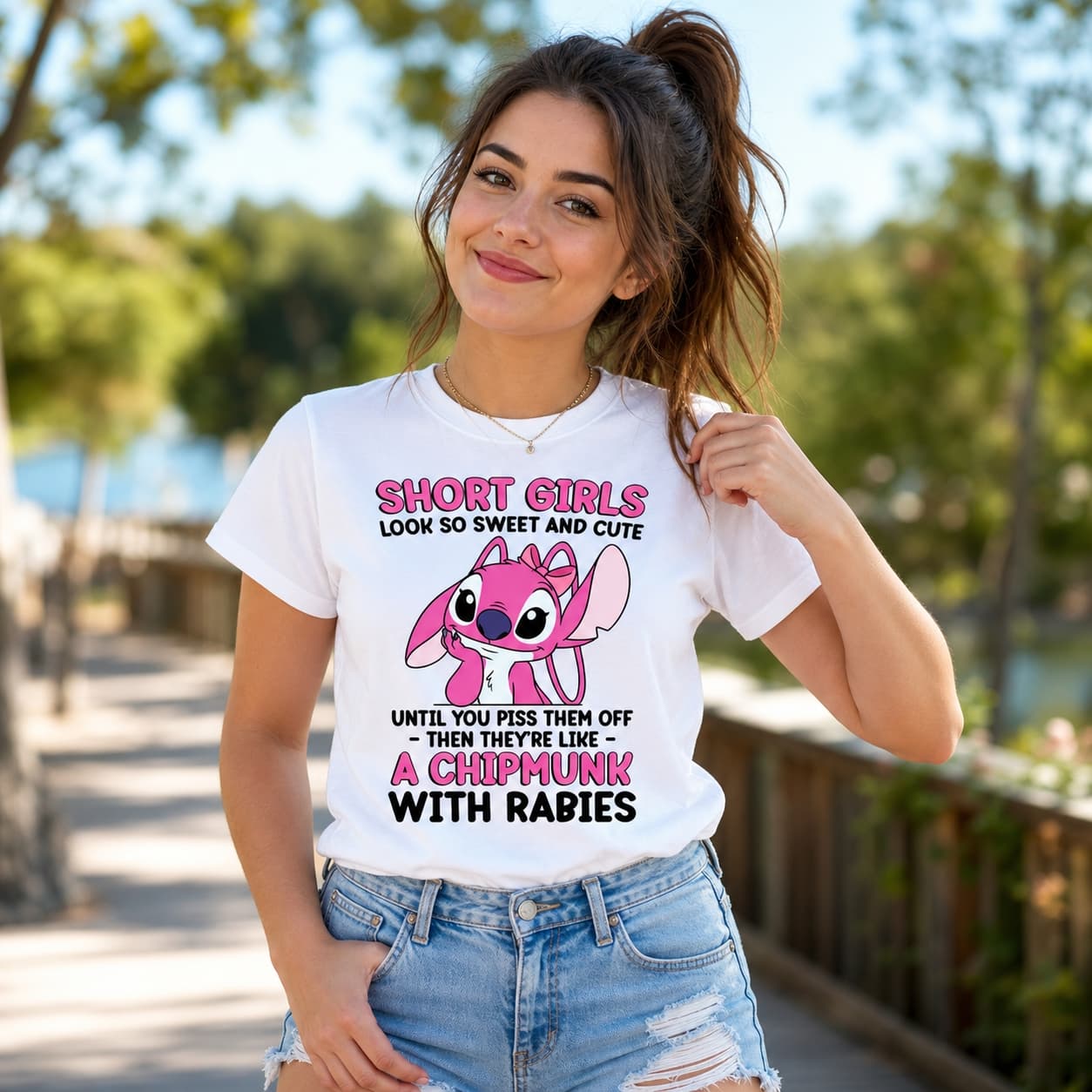 Short Girls Look So Sweet And Cute Until You Piss Them Off… Then They’re Like A Chipmunk With Rabies-4 Stitch Shirt