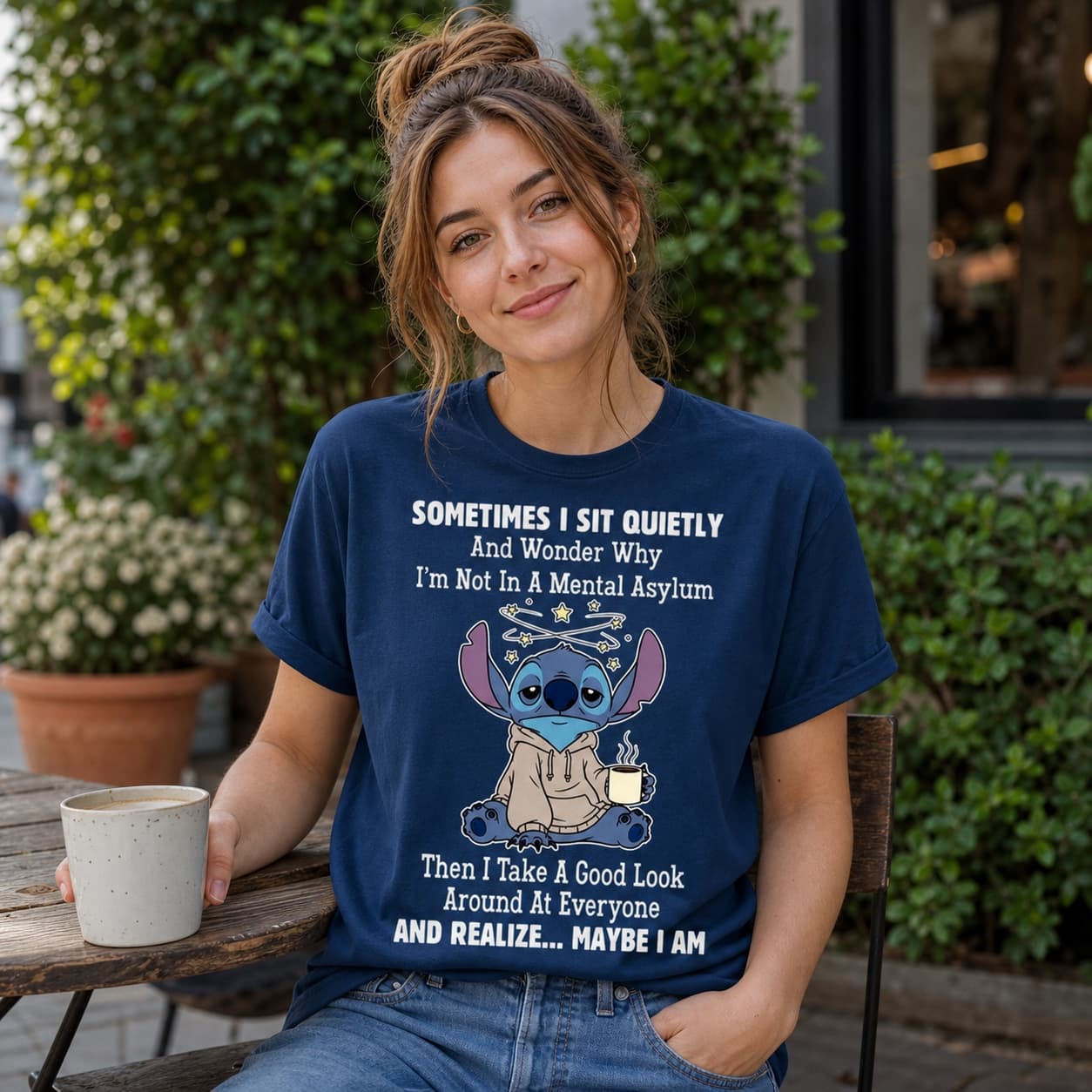Sometimes I Sit Quietly And Wonder Why I’m Not In A Mental Asylum Then I Take A Good Look Around At Everyone And Realize… Maybe I Am-3 Stitch Shirt