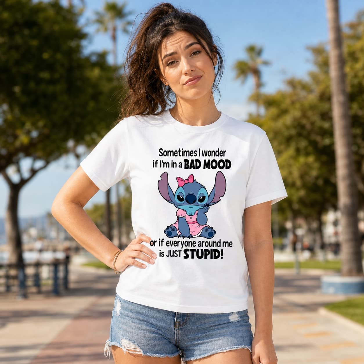 Sometimes I Wonder If I’m In A Bad Mood Or If Everyone Around Me Is Just Stupid! Stitch Shirt