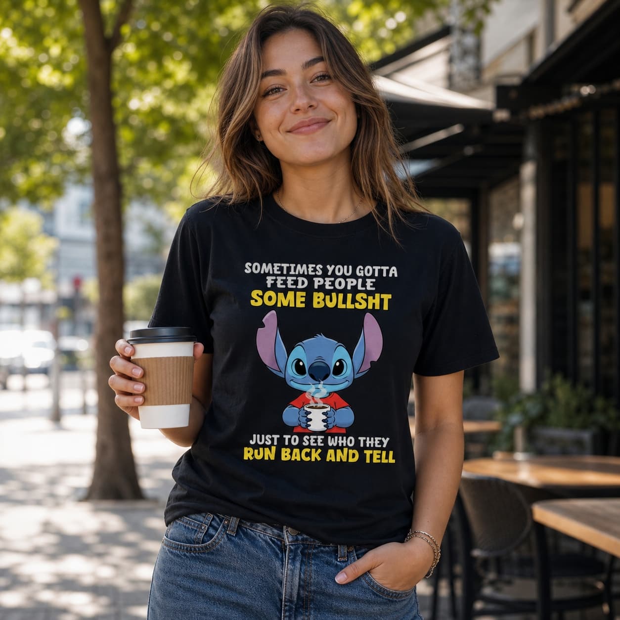 Sometimes You Gotta Feed People Some Bullsht Just To See Who They Run Back And Tell Stitch Shirt
