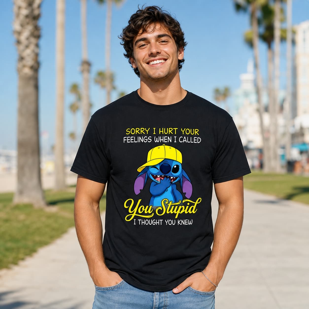Sorry I Hurt Your Feelings When I Called You Stupid I Thought You Knew Stitch Shirt