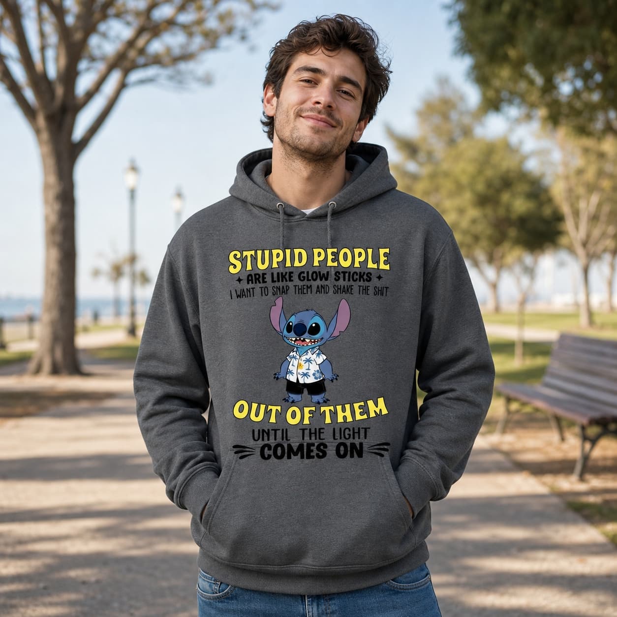 Stupid People Are Like Glow Sticks I Want To Snap Them And Shake The Shit Out Of Them Until The Light Comes On-2 Stitch Shirt