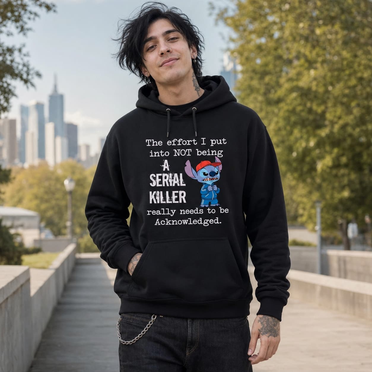 The Effort I Put Into Not Being A Serial Killer Really Needs To Be Acknowledged-2 Stitch Shirt