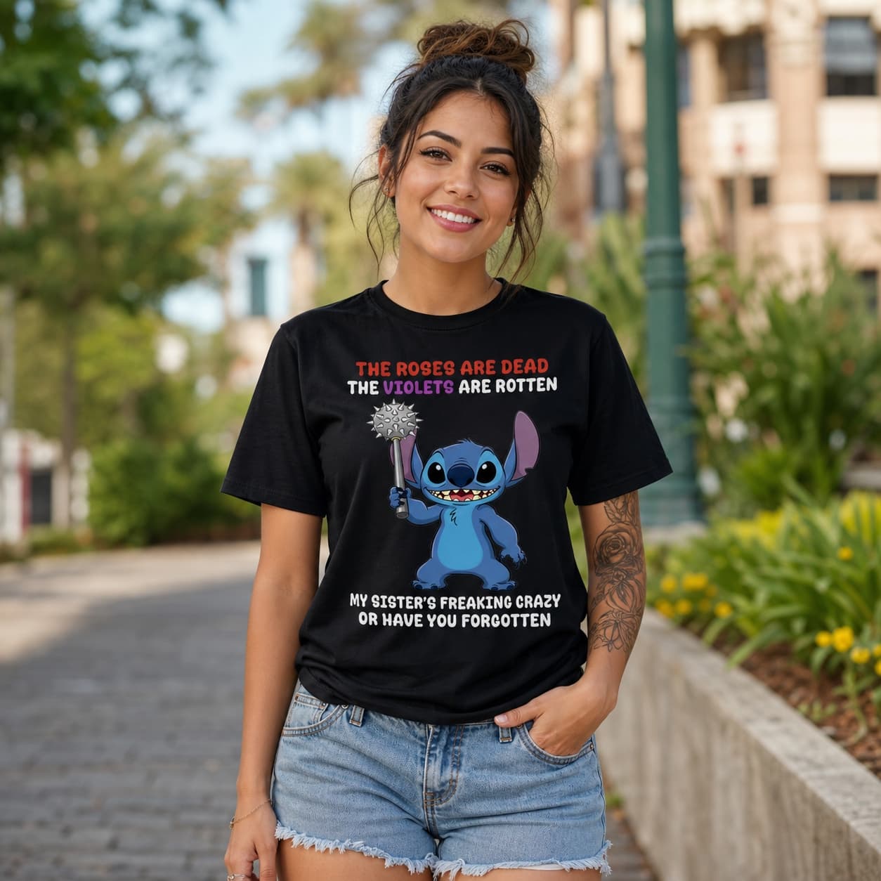 The Roses Are Dead The Violets Are Rotten My Sister Freaking Crazy Or Have You Forgotten Stitch Shirt