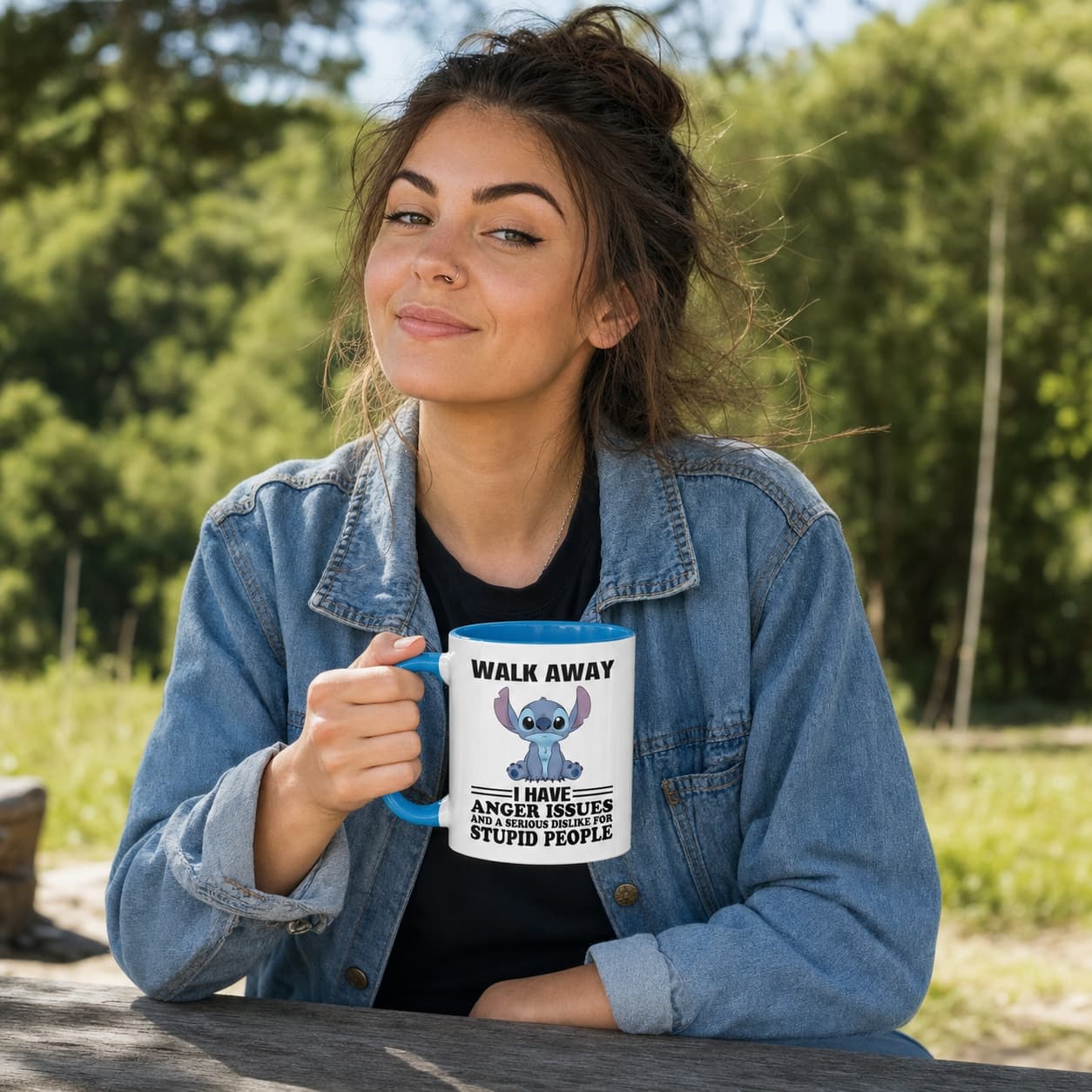 Walk Away I Have Anger Issues And A Serious Dislike For Stupid People Stitch Shirt