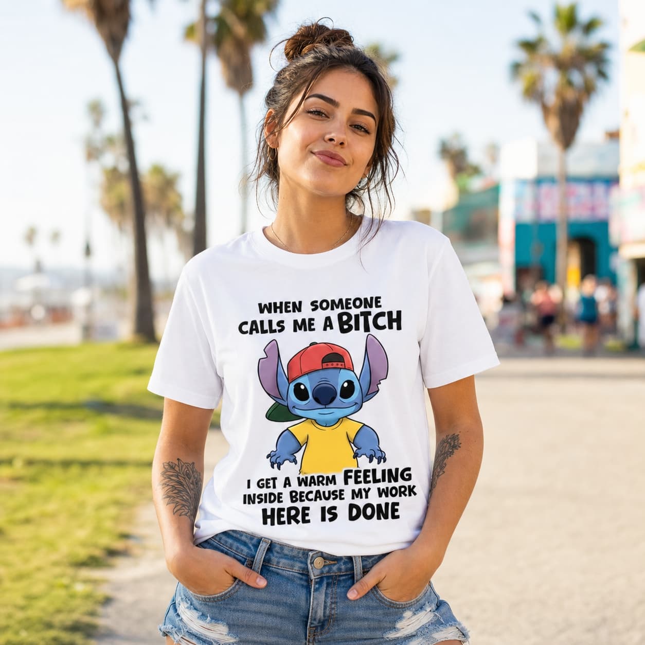When Someone Calls Me A B Tch I Get A Warm Feeling Inside Because My Work Here Is Done-4 Stitch Shirt