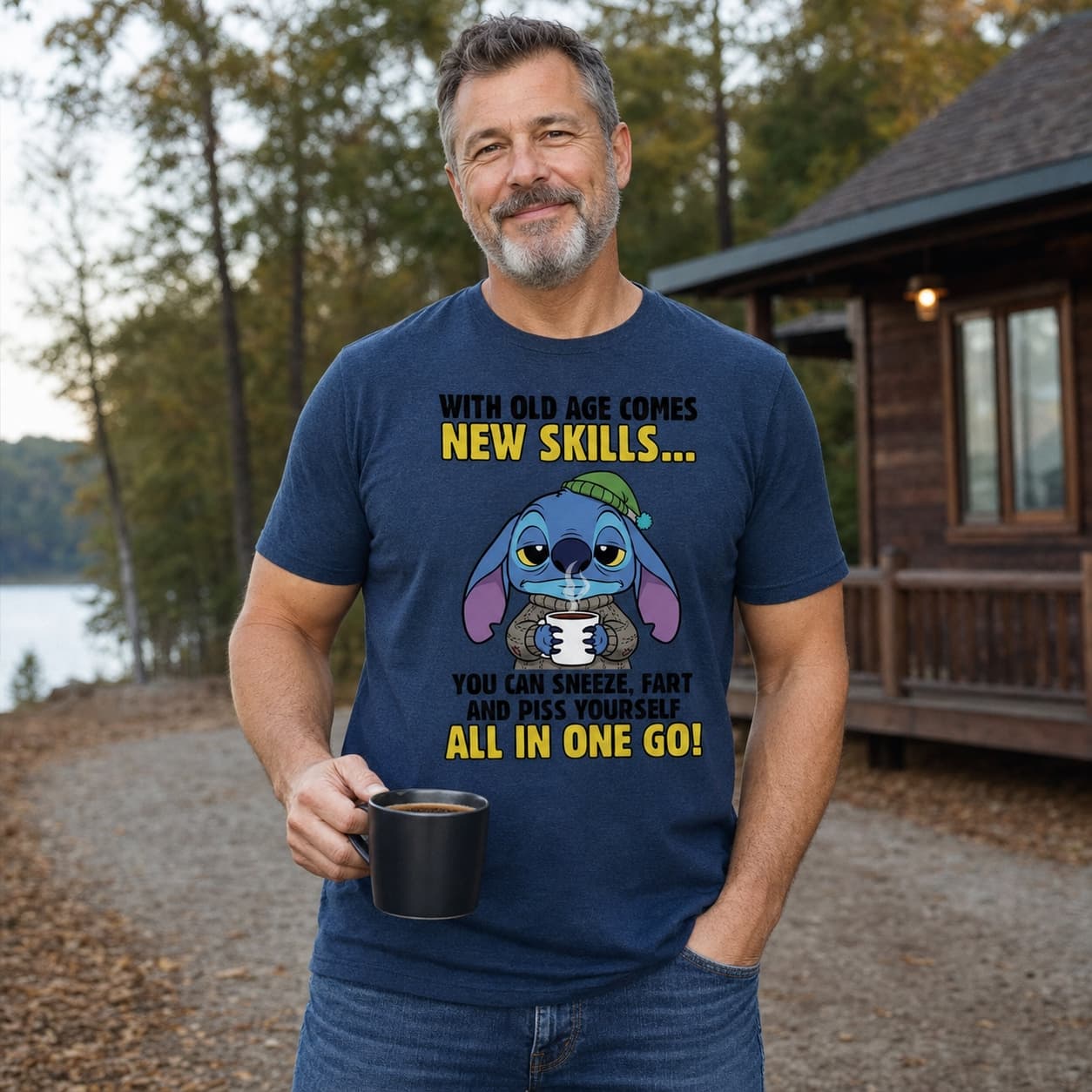 With Old Age Comes New Skills… You Can Sneeze. Fart. And Piss Yourself All In One Go! Stitch Shirt