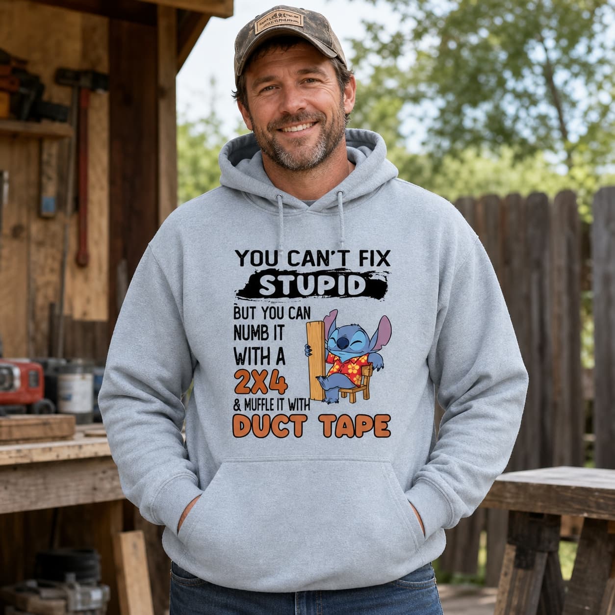 You Can’t Fix Stupid But You Can Numb It With A 2×4 & Muffle It With Duct Tape Stitch Shirt